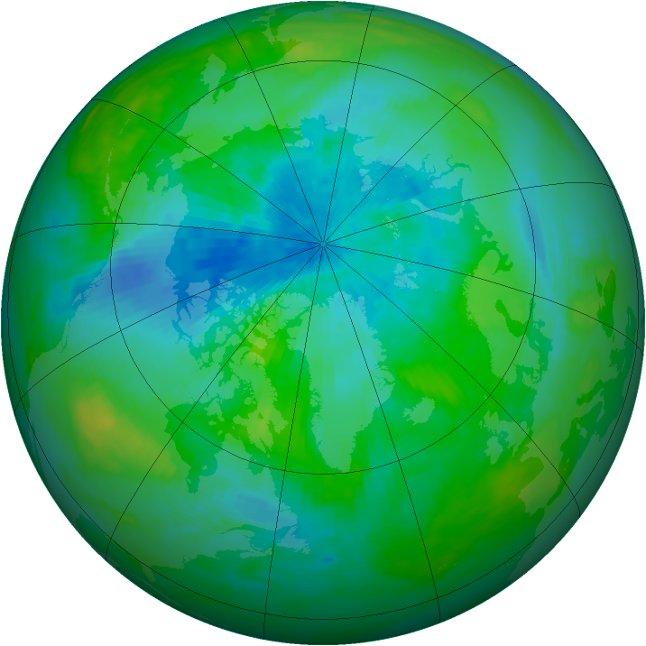 Arctic ozone map for 10 September 1989